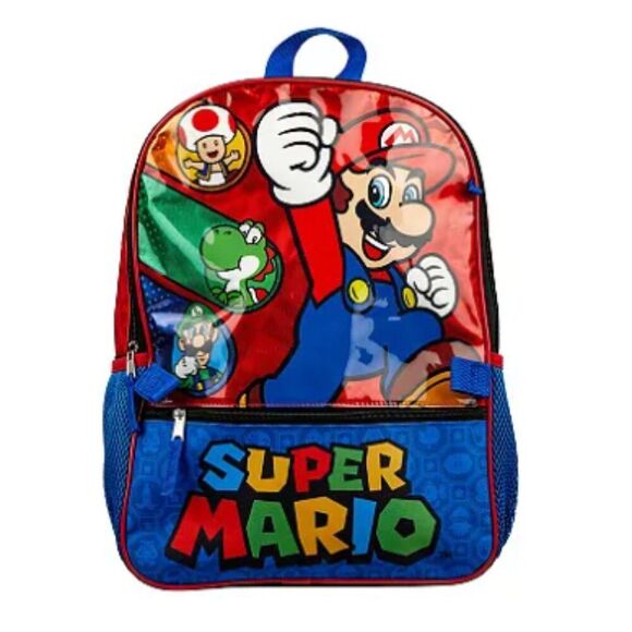Super Mario 5 pc Backpack Set | Kids School Bag | Lunch Box | - Picture 3 of 6